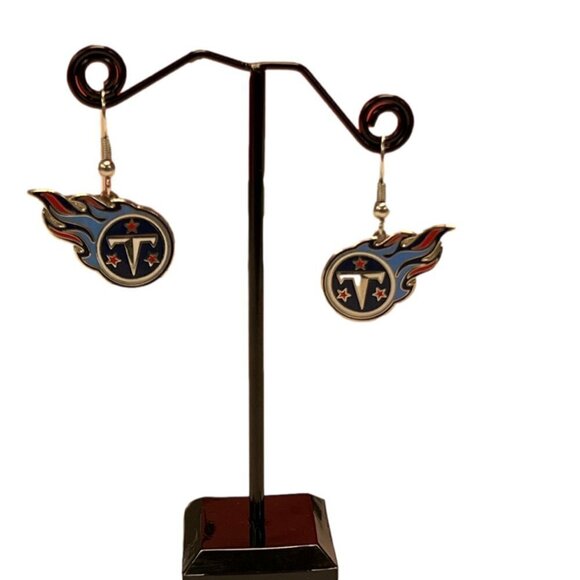 Tennessee Titans J Hook Logo Earrings.  1 1/2 inch long. - Picture 1 of 3